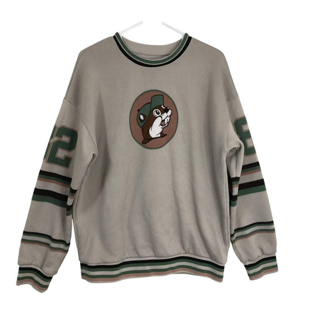 Buc-ees Sweatshirt Beaver Logo & 82 Design Crewneck Mens Size M - Picture 1 of 8